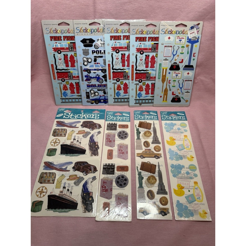 Vintage 90s Sticker Lot of 9 Stickopotamus Frances Meyer NIP Scrapbooking
